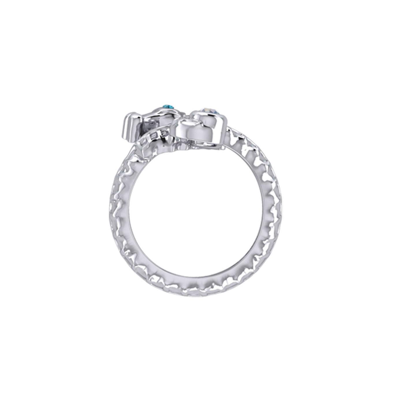 Seahorse with Gemstone Silver Wrap Ring TRI2443 - Wholesale Jewelry