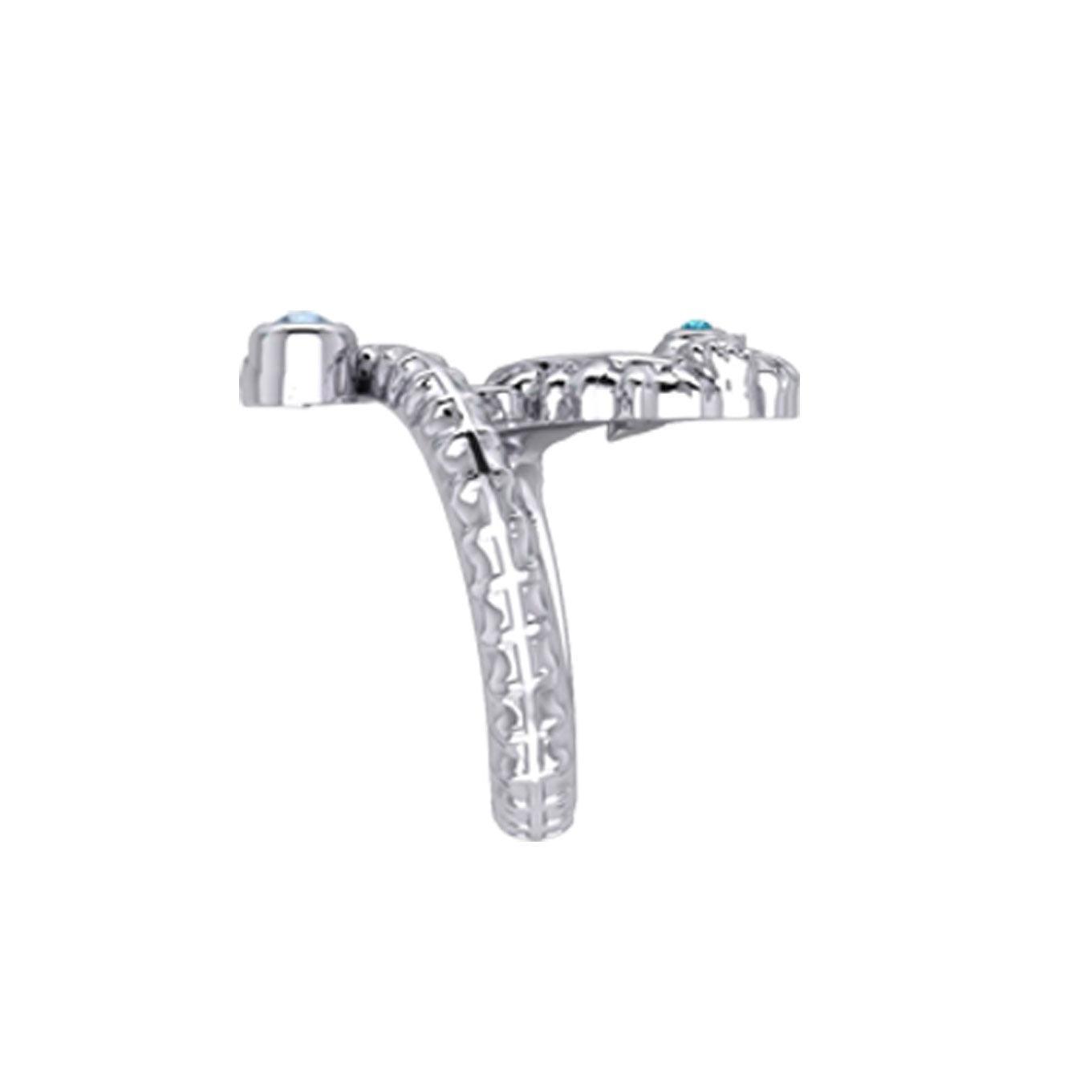 Seahorse with Gemstone Silver Wrap Ring TRI2443 - Wholesale Jewelry