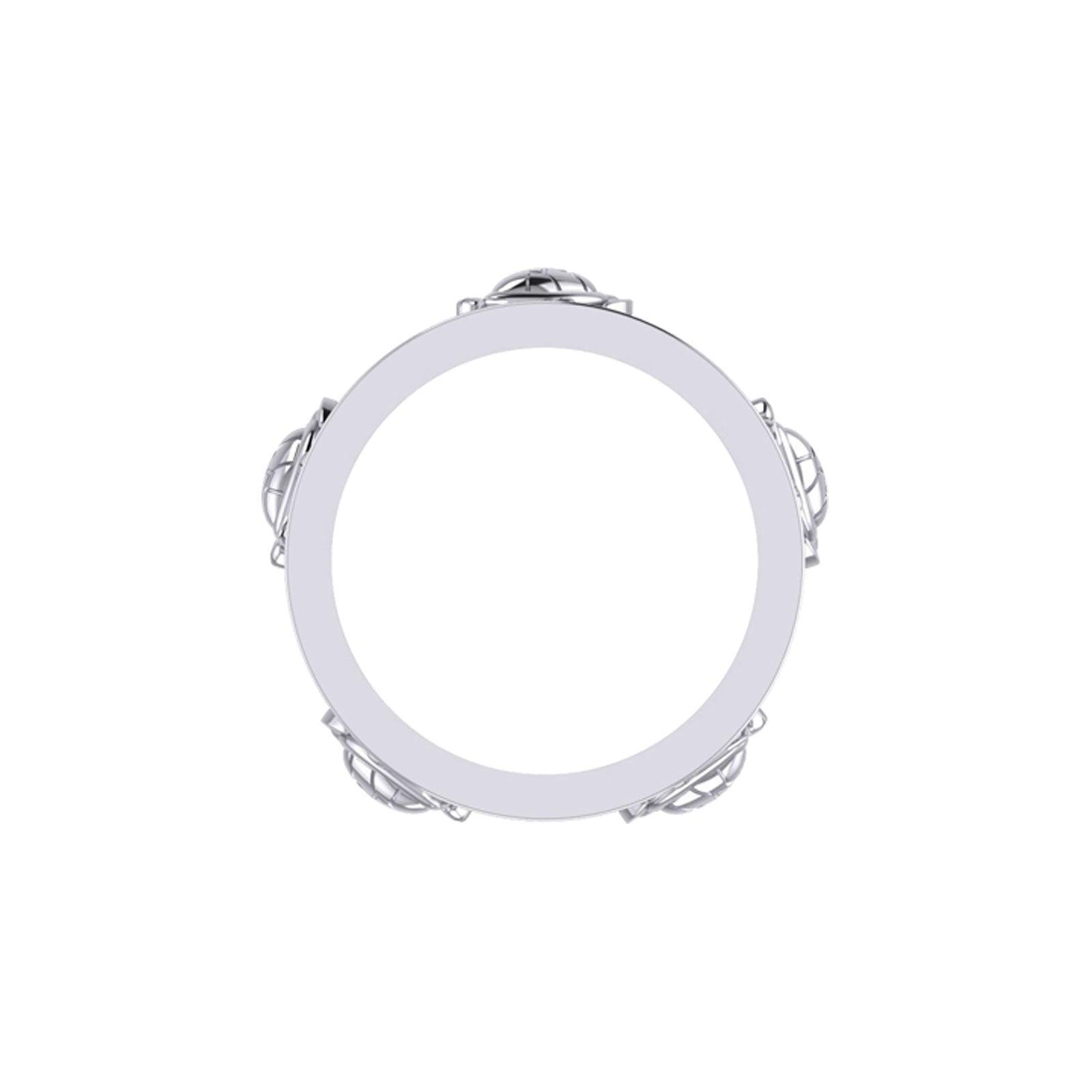 Sea Turtle and Blue Enamel Wave Silver Spinner Ring TRI2447