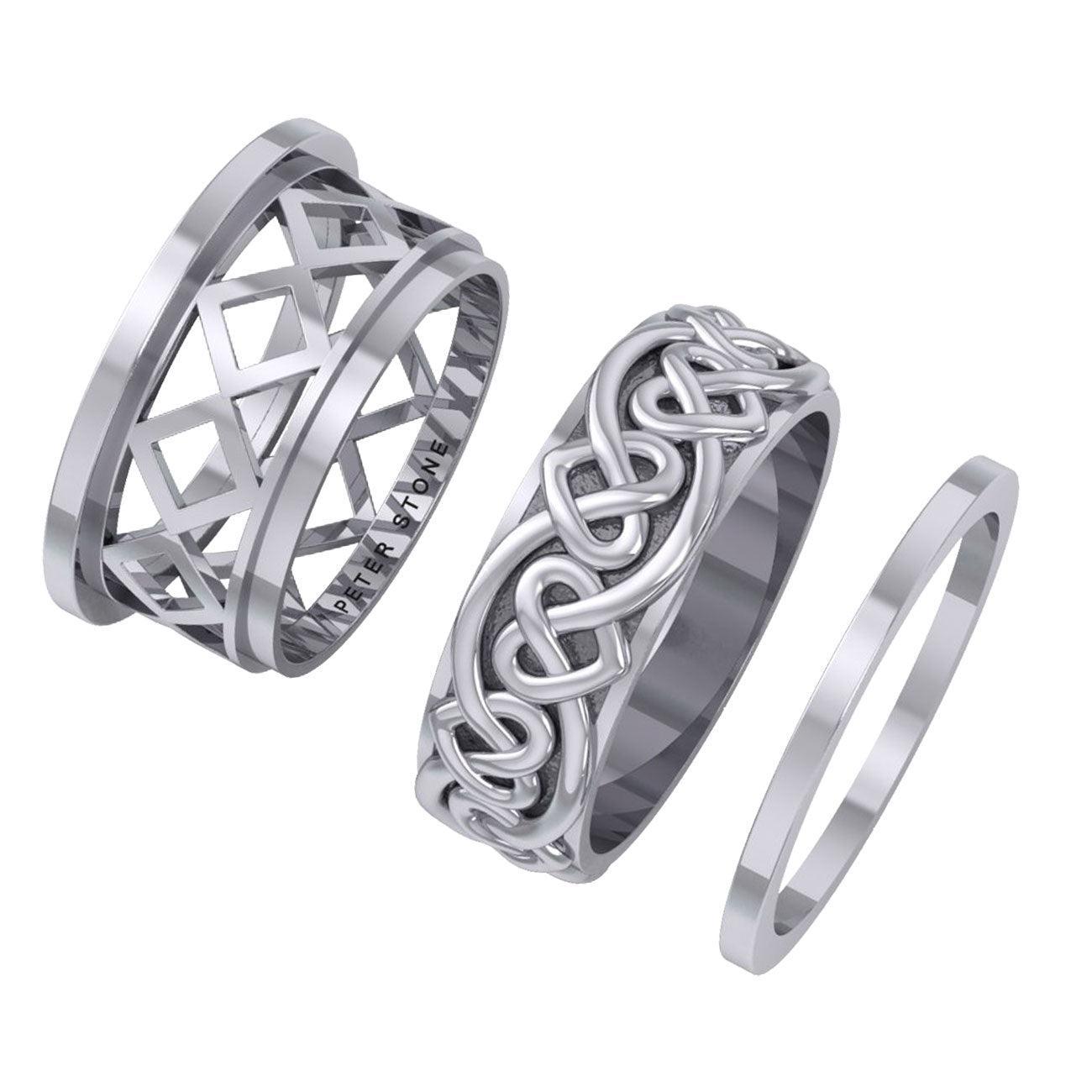 Celtic Heart Silver Spinner Ring TRI2454 - peterstone.dropshipping