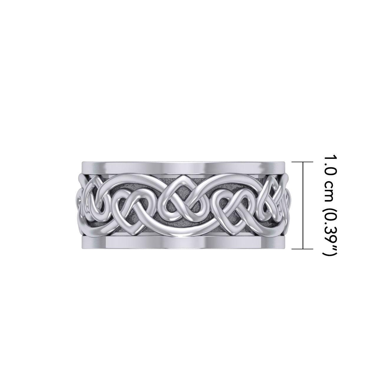 Celtic Heart Silver Spinner Ring TRI2454 - peterstone.dropshipping