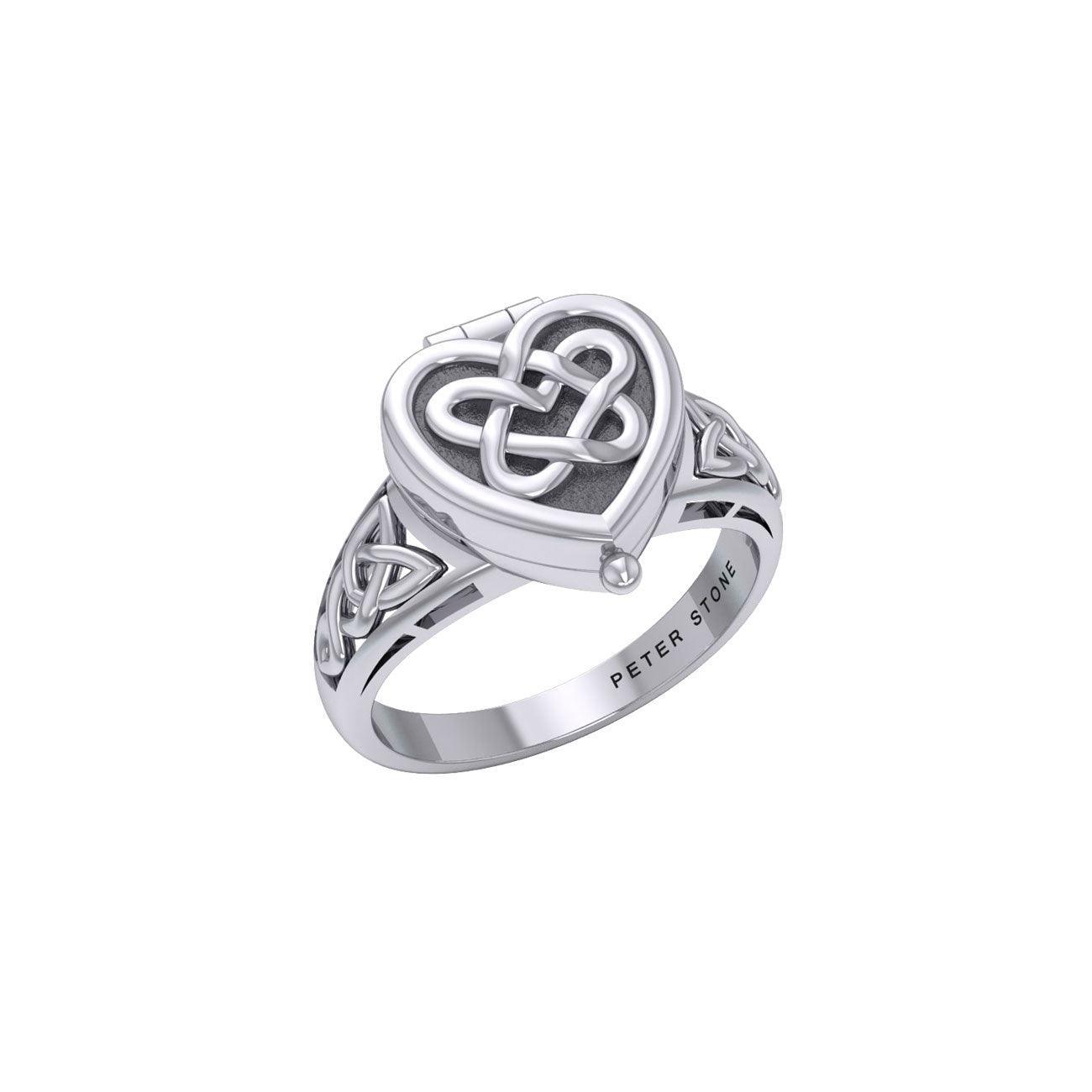 Celtic Heart Silver Poison Ring TRI2455 - peterstone.dropshipping