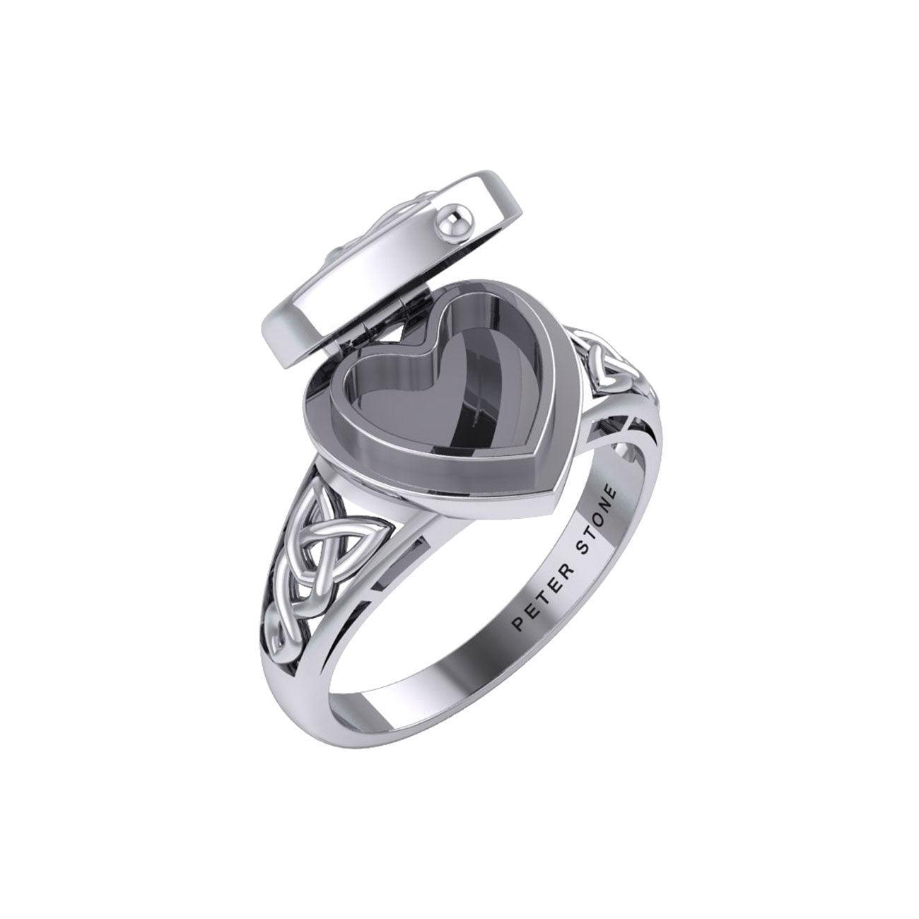Celtic Heart Silver Poison Ring TRI2455 - peterstone.dropshipping