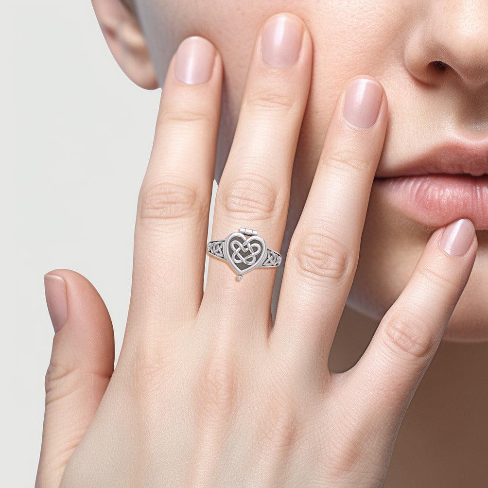 Celtic Heart Silver Poison Ring TRI2455 - peterstone.dropshipping