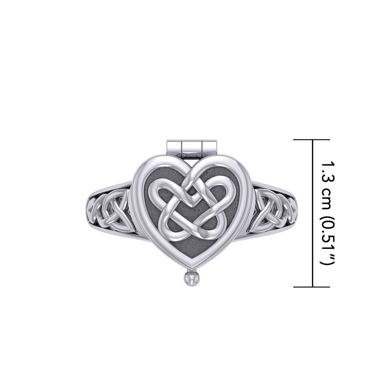 Celtic Heart Silver Poison Ring TRI2455 - peterstone.dropshipping