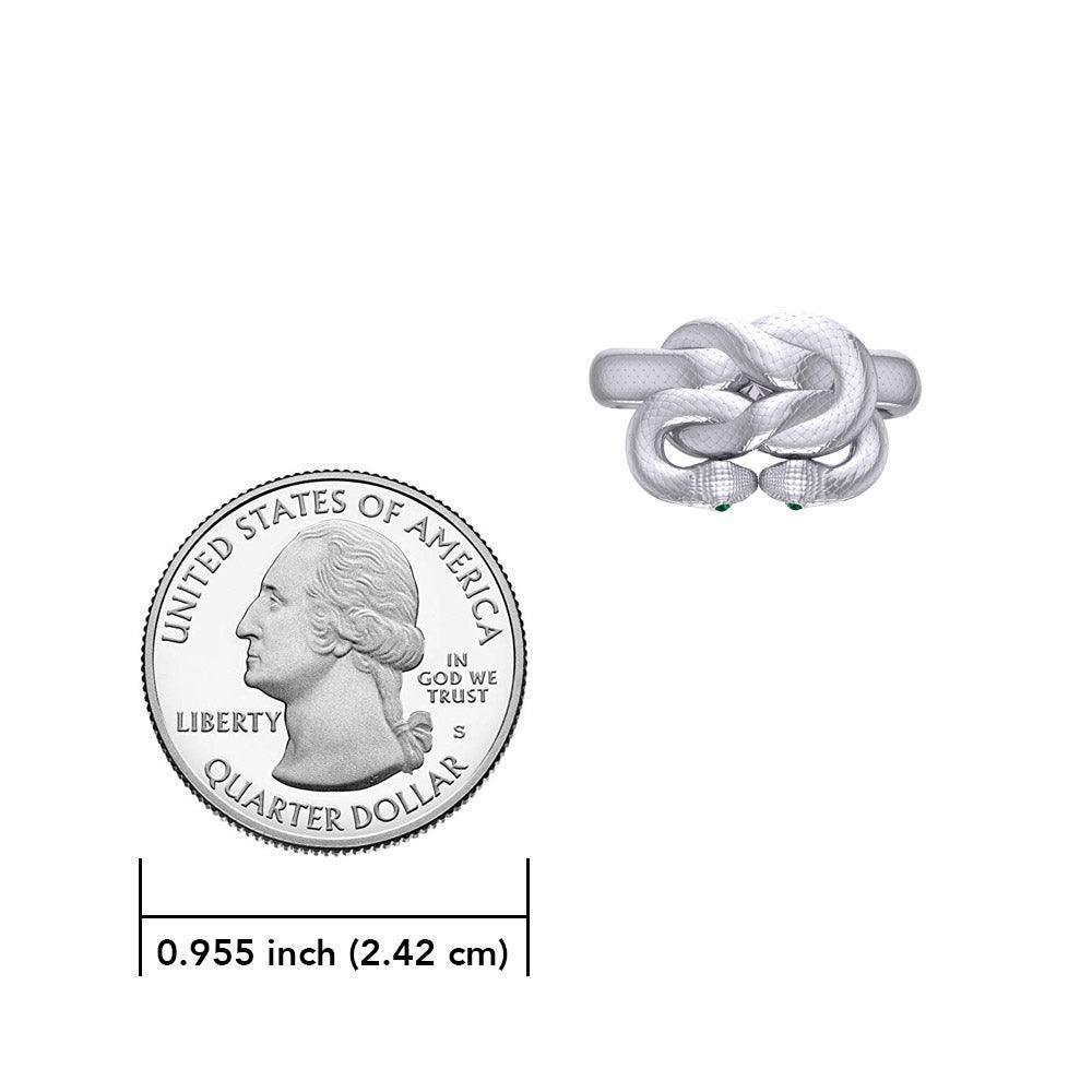 Sterling silver Tight in the knot snaking ring Oberon & Rhiannon Zell wedding rings Designed by Oberon Zell TRI2468 - Wholesale Jewelry