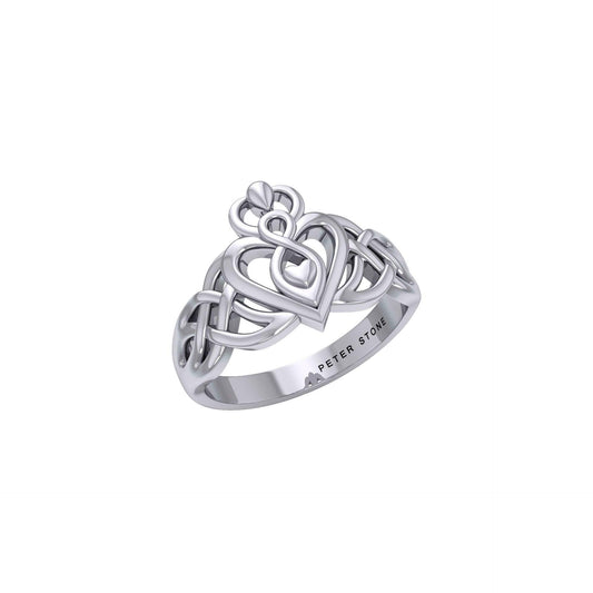 Eternal Love Goddess Sterling Silver Ring: Exquisite Jewelry by Peter Stone TRI2473 - peterstone.dropshipping