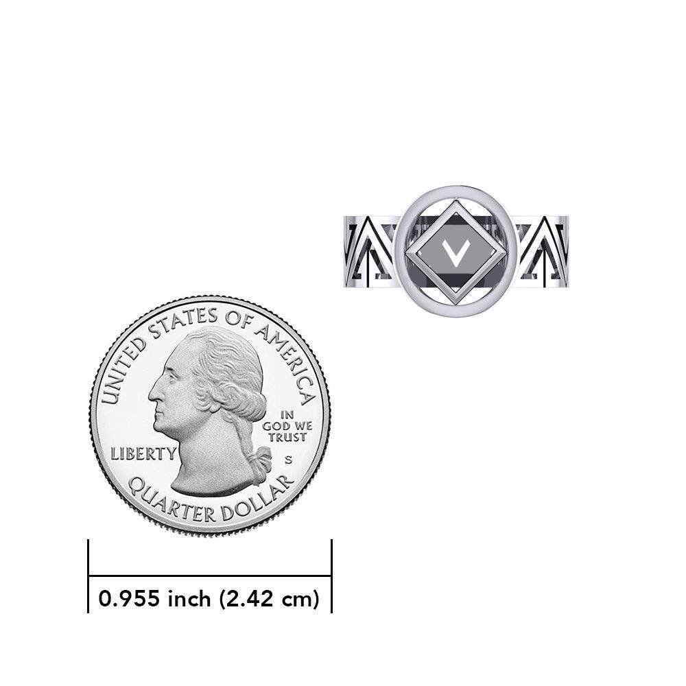NA Recovery Silver Band Ring TRI2494 - Wholesale Jewelry