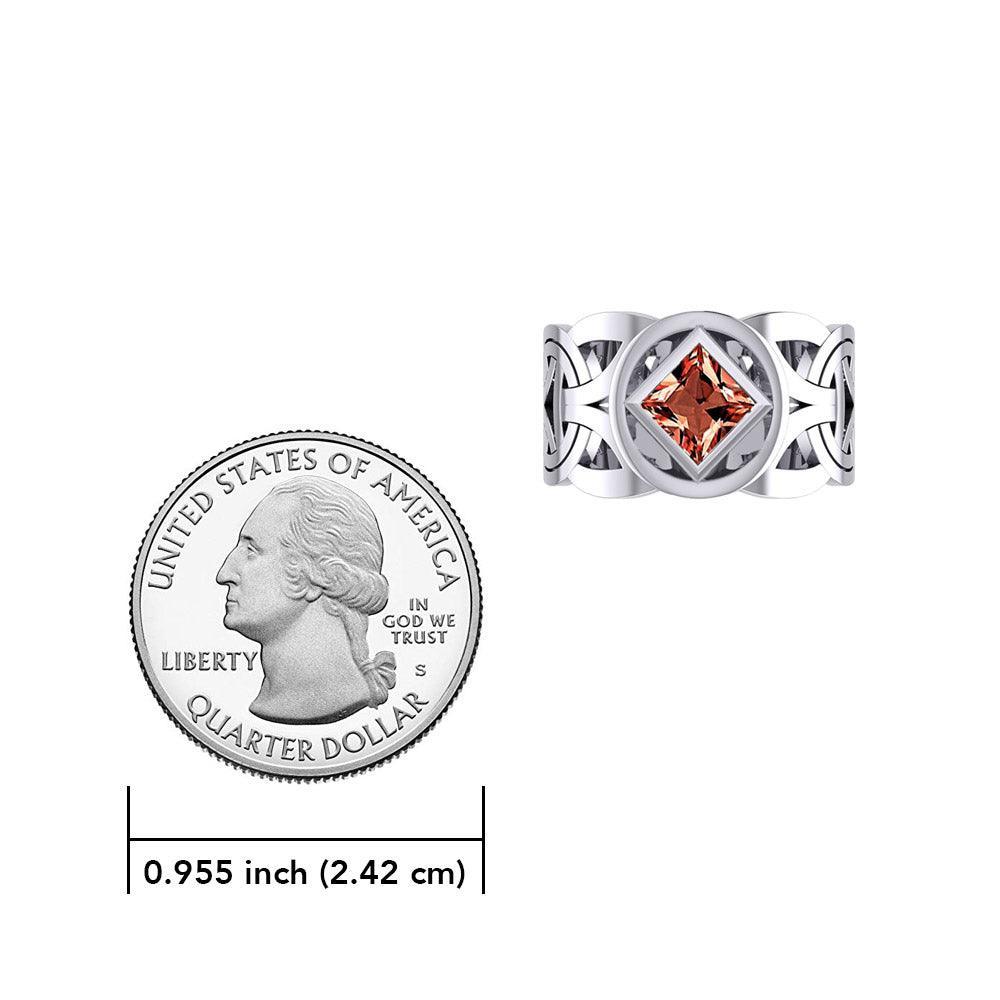 Viking Silver Ring with NA Recovery Gemstone TRI2496 - Wholesale Jewelry