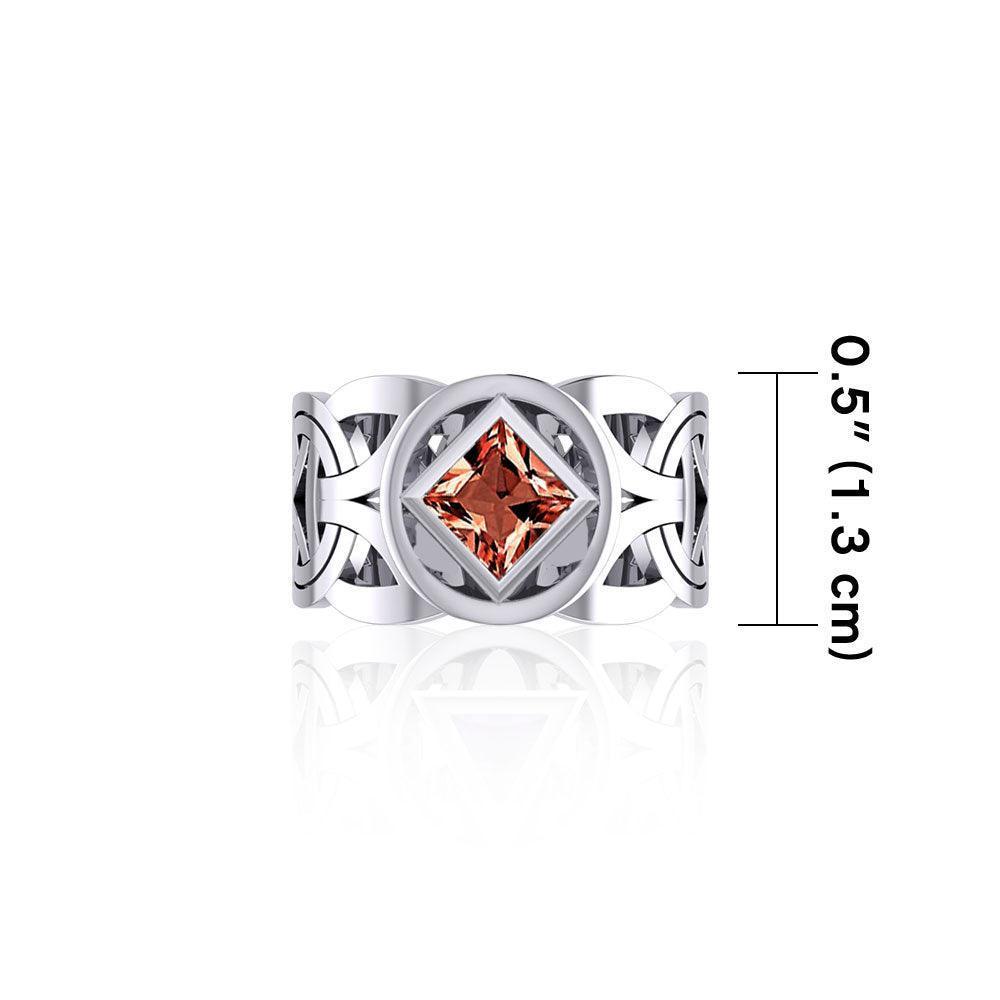 Viking Silver Ring with NA Recovery Gemstone TRI2496 - Wholesale Jewelry