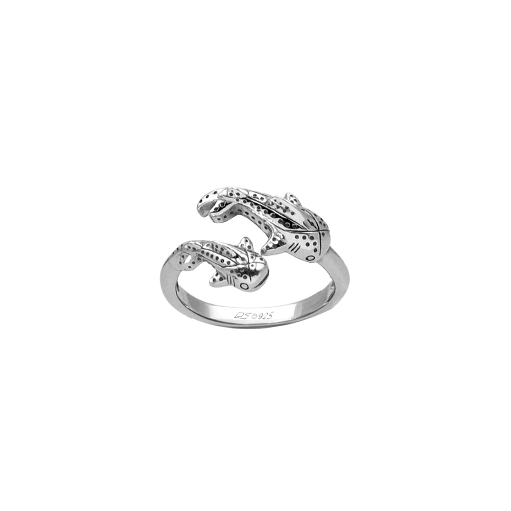 Whale Shark With Baby Sterling Silver Wrap Ring TRI2527