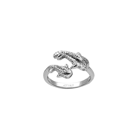 Whale Shark With Baby Sterling Silver Wrap Ring TRI2527