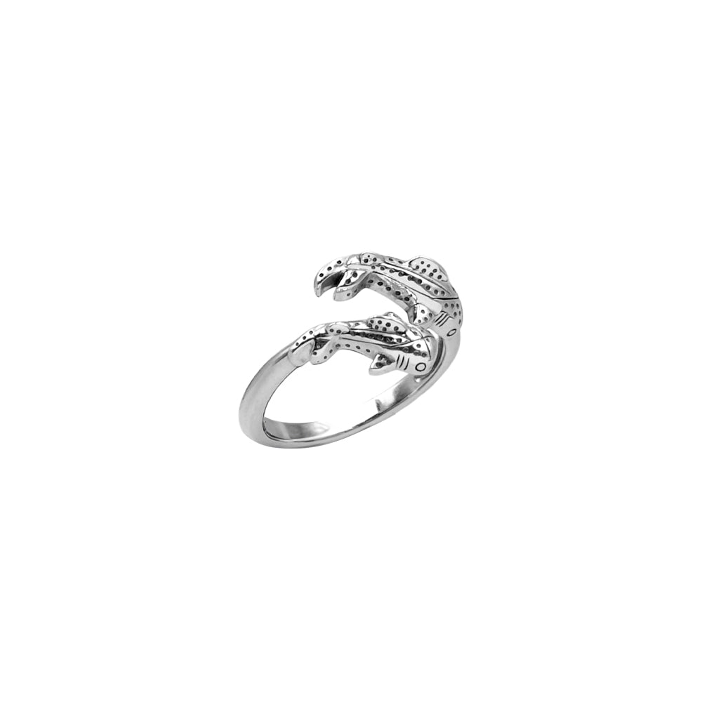 Whale Shark With Baby Sterling Silver Wrap Ring TRI2527