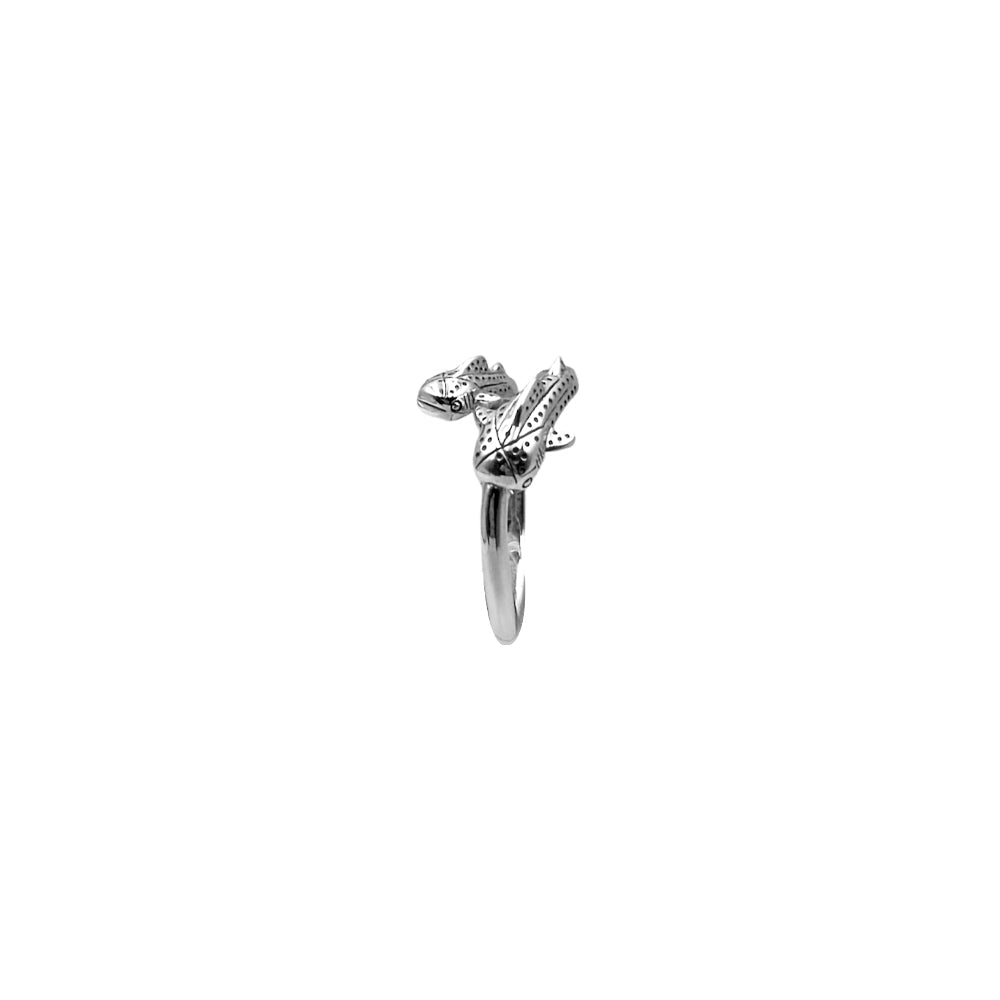Whale Shark With Baby Sterling Silver Wrap Ring TRI2527