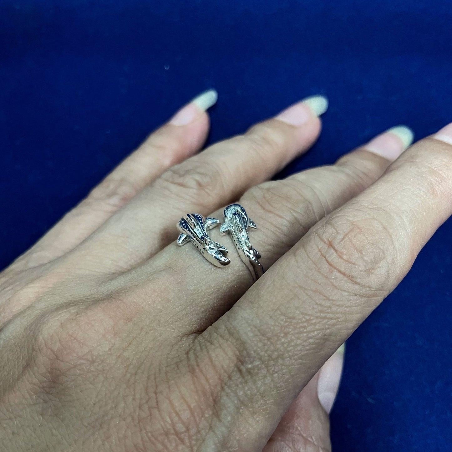 Whale Shark With Baby Sterling Silver Wrap Ring TRI2527