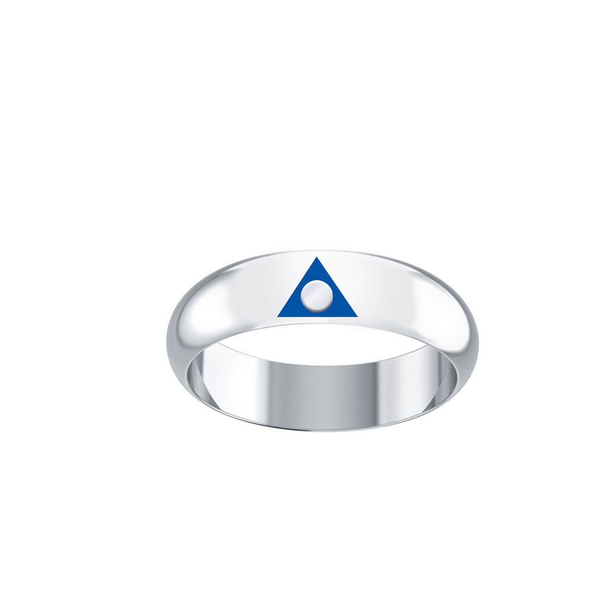 Al-Anon Sterling Silver Band Ring with Blue Enamel TRI2564