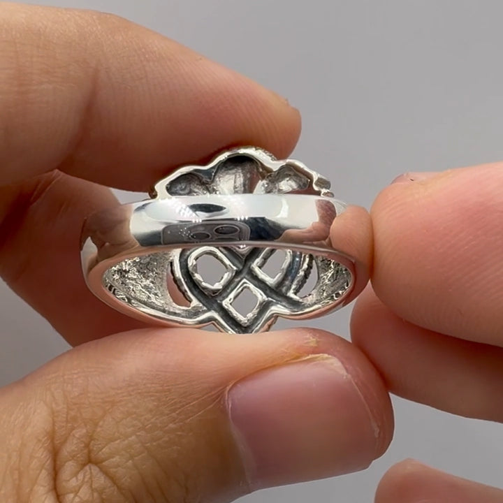 Triple Snake with Celtic Heart Sterling Silver Ring TRI2567