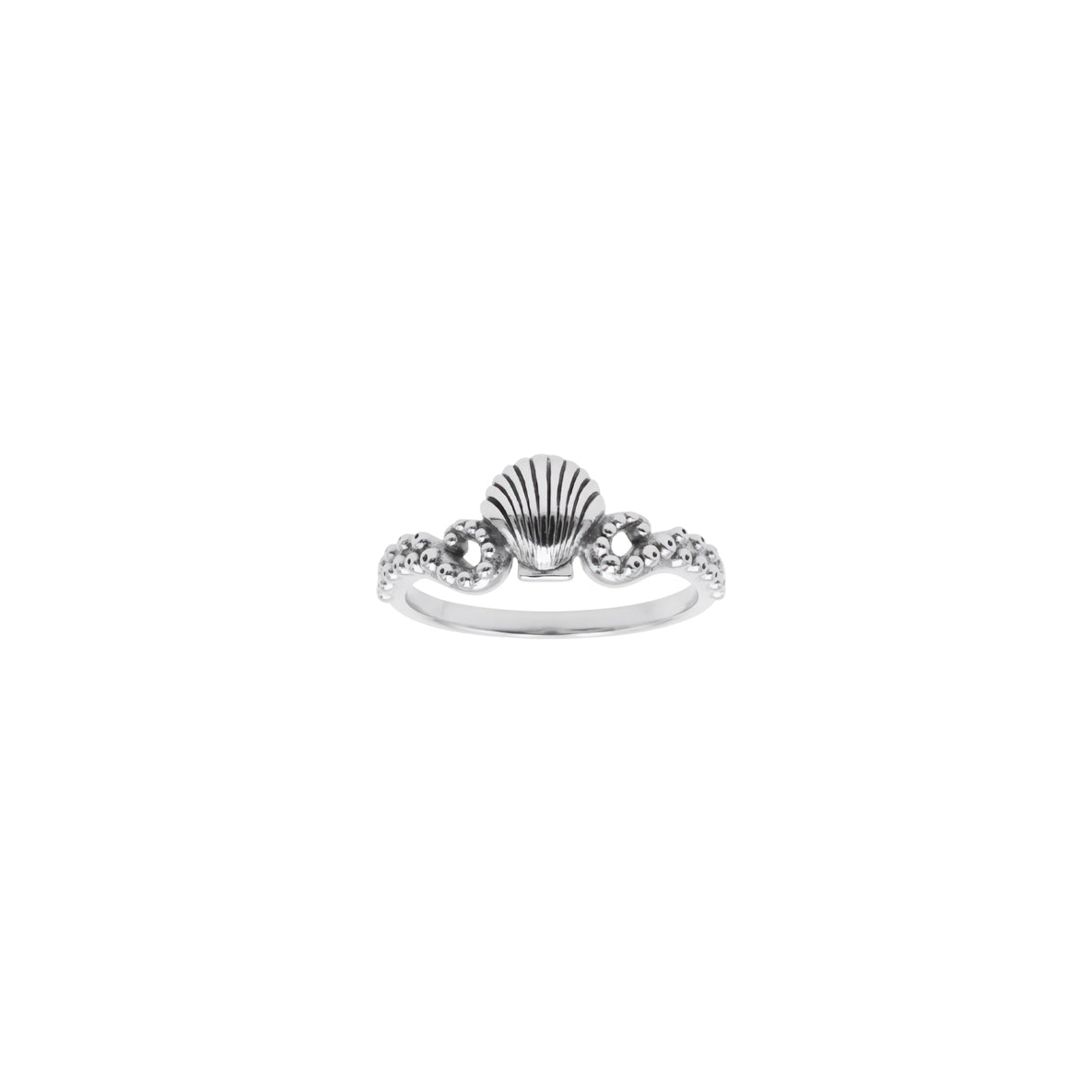 Shell with Octopus Tentacles Sterling Silver Ring TRI2582