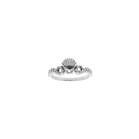 Shell with Octopus Tentacles Sterling Silver Ring TRI2582