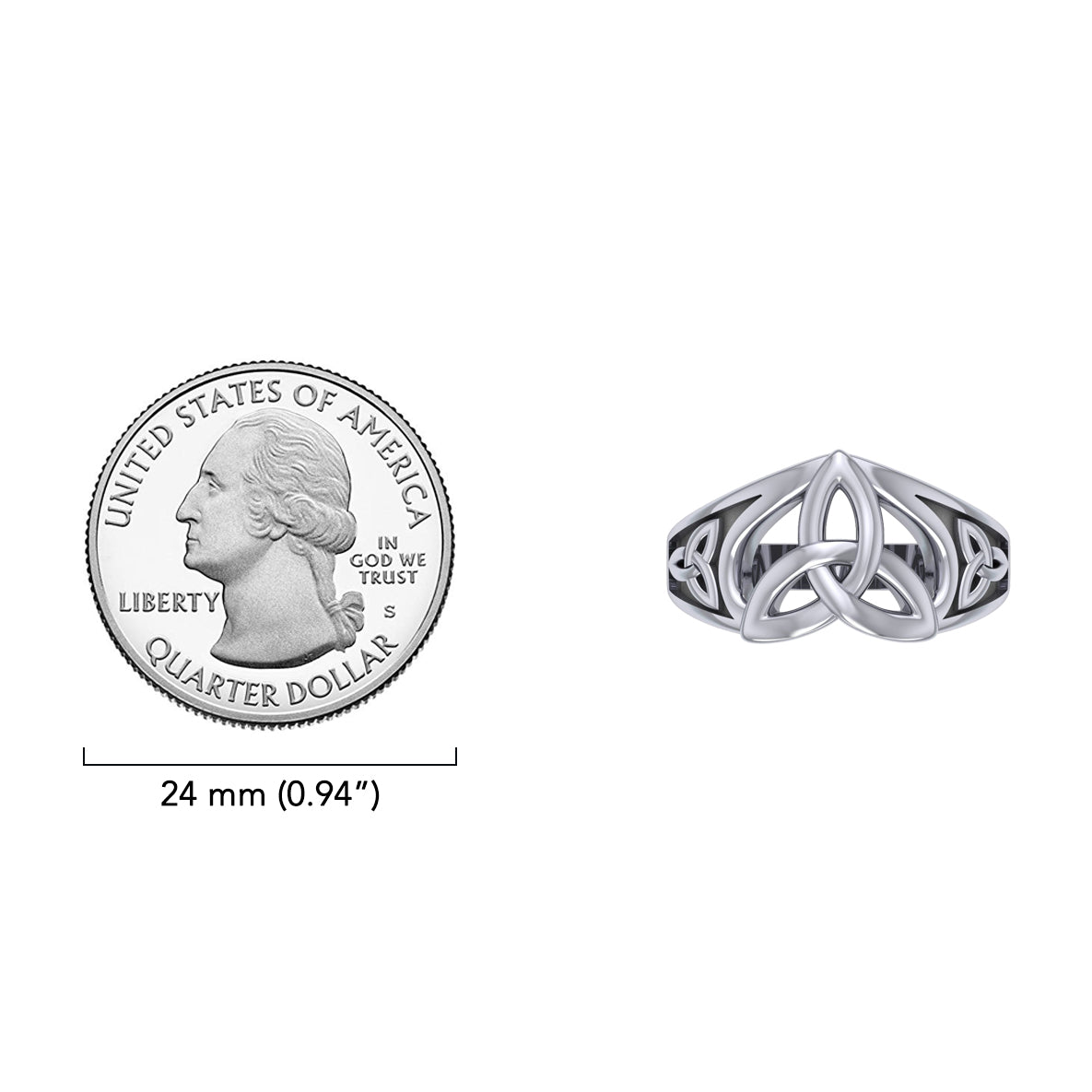 Celtic Trinity Knot Sterling Silver Ring TRI2584