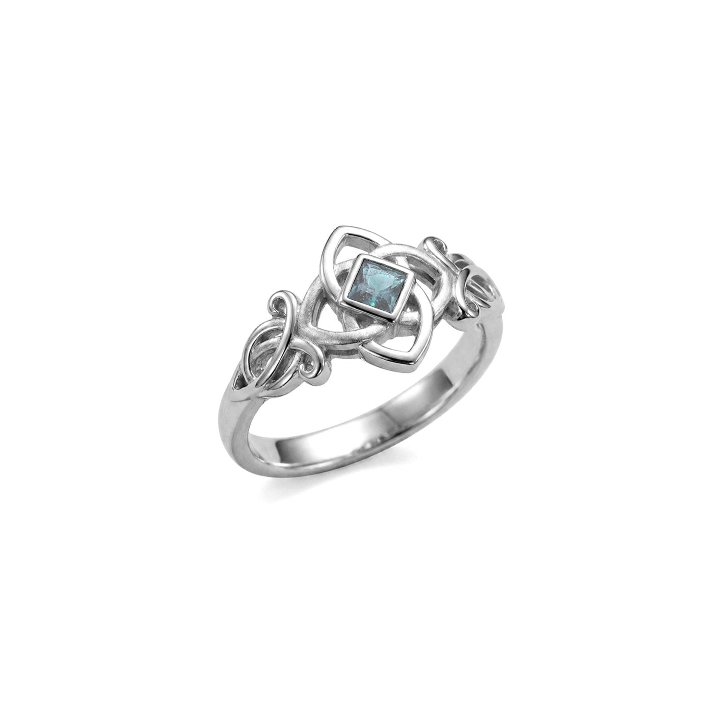 Celtic Flower with Gemstone Sterling Silver Ring TRI2597
