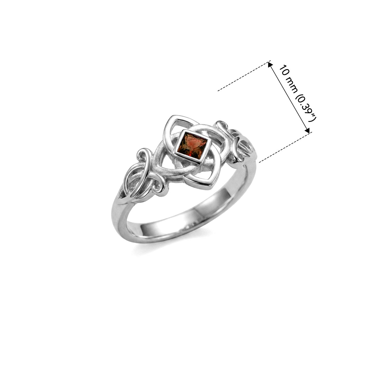 Celtic Flower with Gemstone Sterling Silver Ring TRI2597