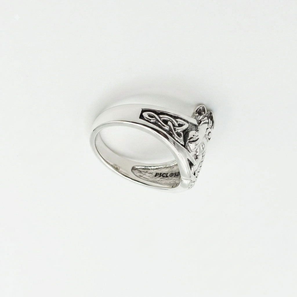 Horse with Celtic Knot Sterling Silver Ring TRI2599