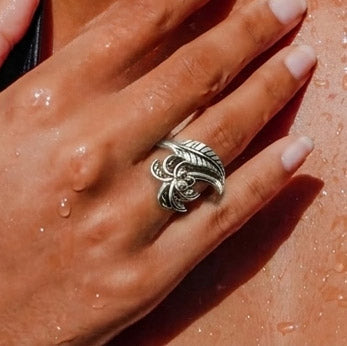 Coconut Tree Sterling Silver Ring TRI2605