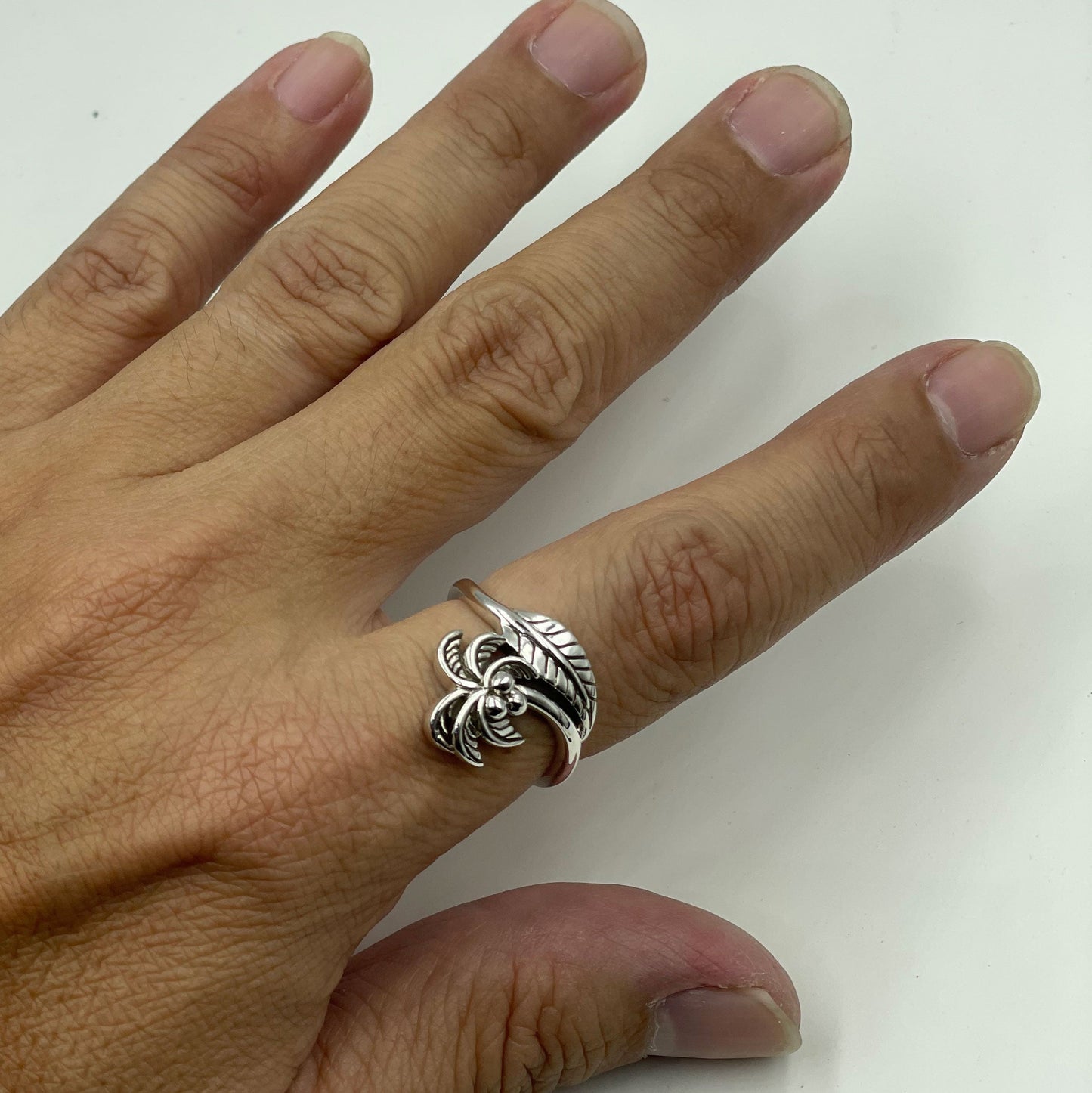 Coconut Tree Sterling Silver Ring TRI2605