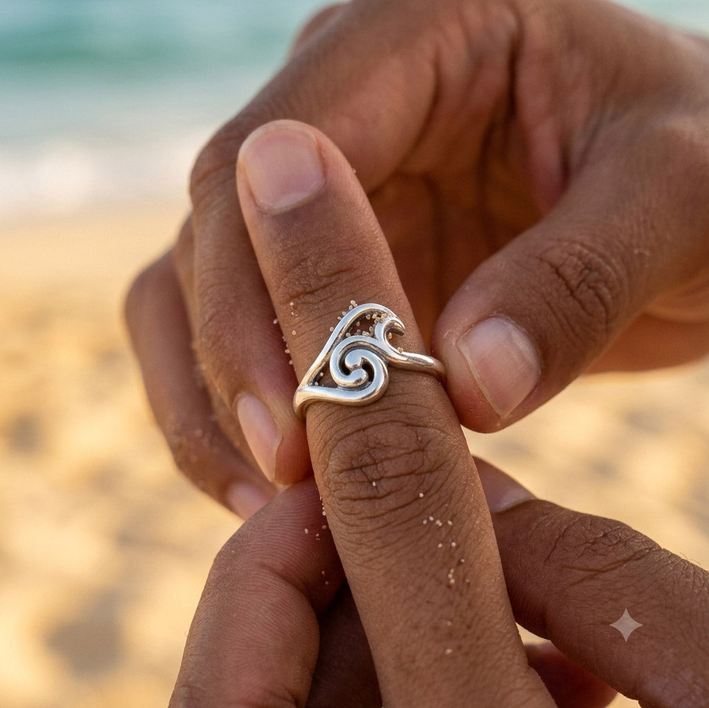 Spiral Wave Sterling Silver Ring TRI2606