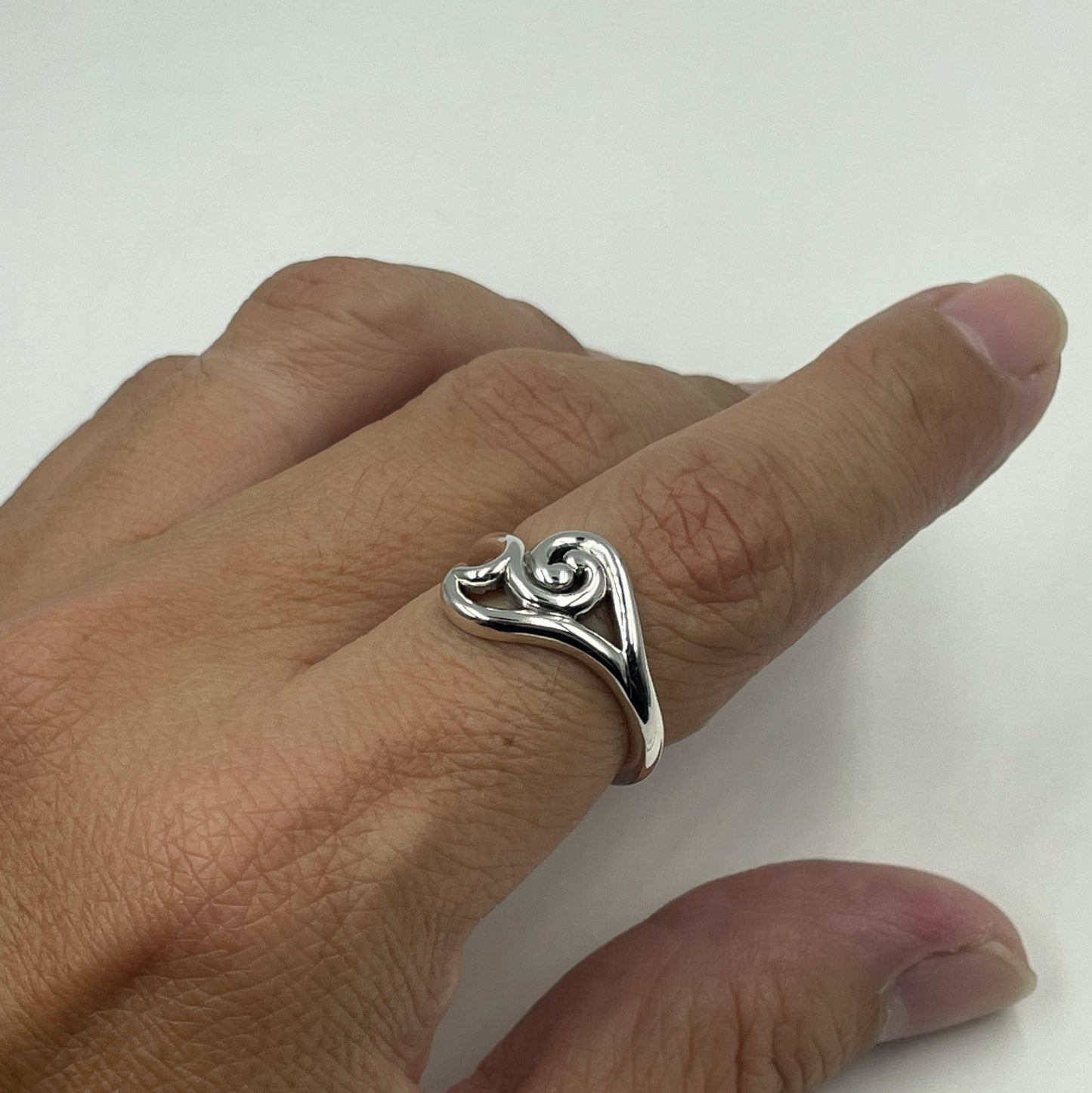 Spiral Wave Sterling Silver Ring TRI2606