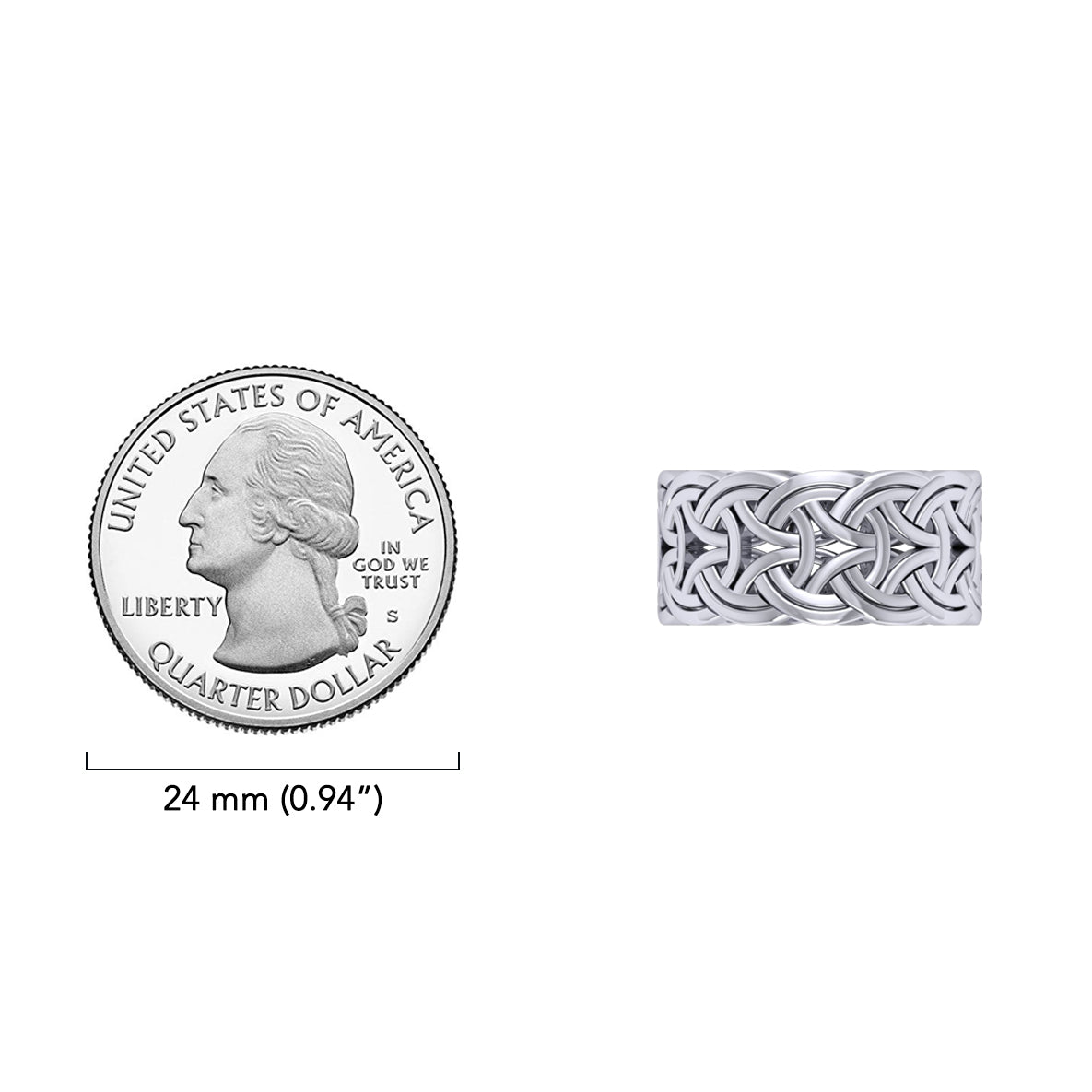 Viking Borre Celtic Sterling Silver Ring TRI2607