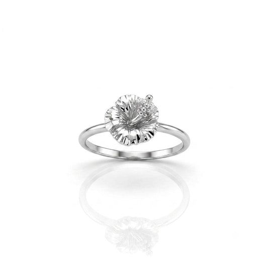 Hibiscus Flower Sterling Silver Ring TRI2608