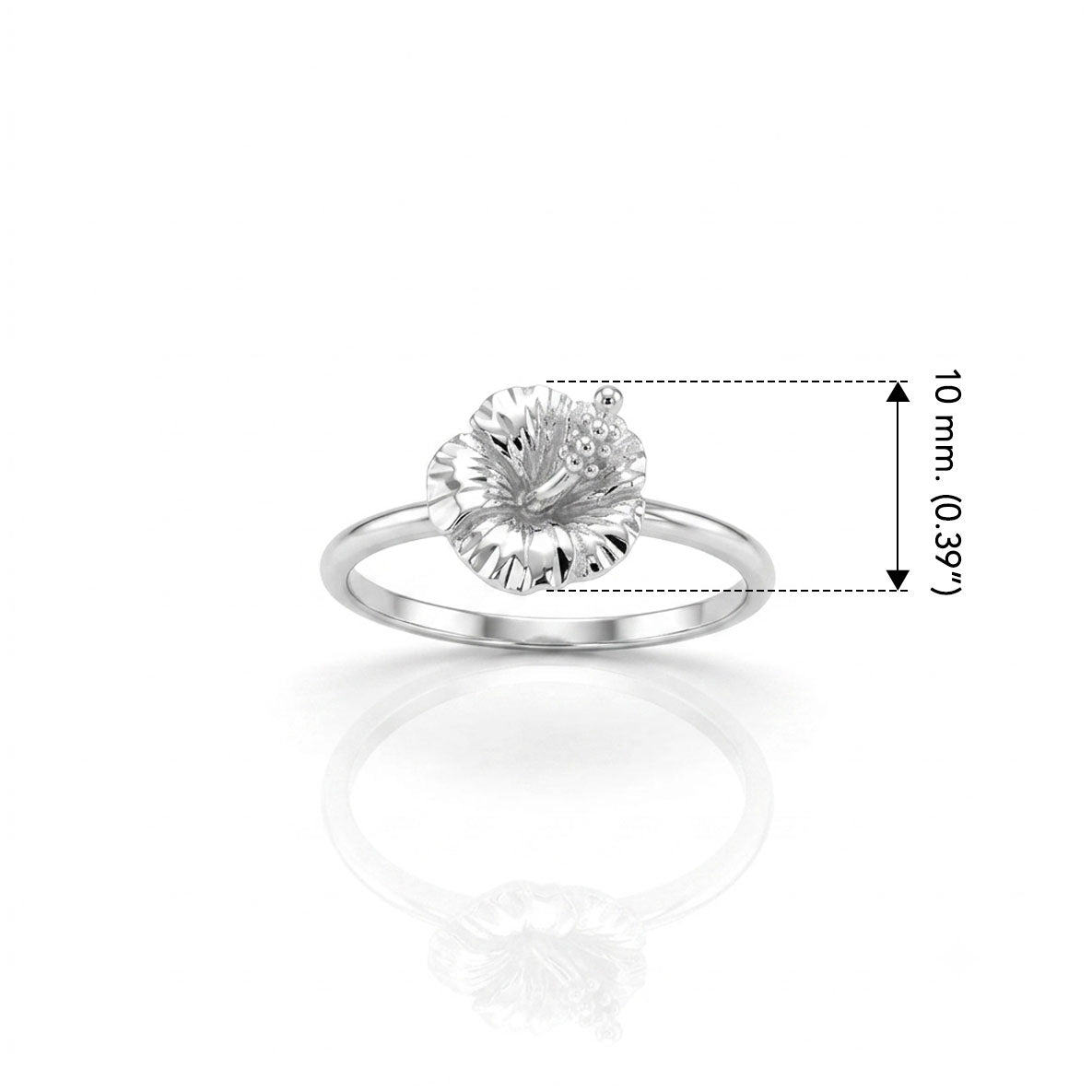 Hibiscus Flower Sterling Silver Ring TRI2608