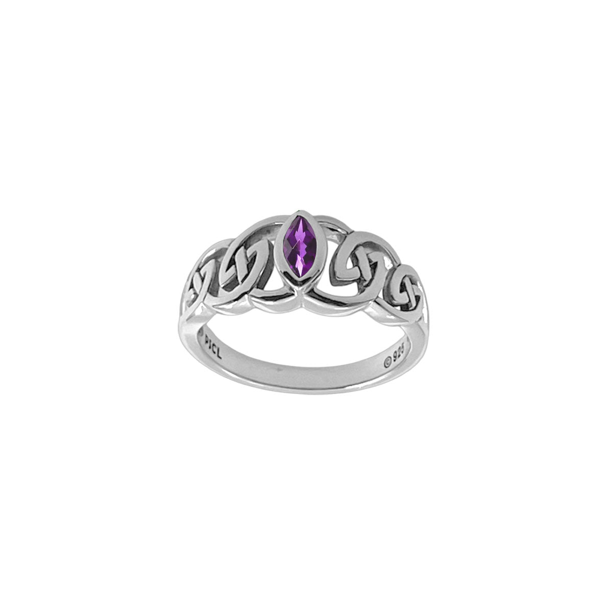 Celtic Ring With Marquise Gemstone Sterling Silver Ring TRI2615