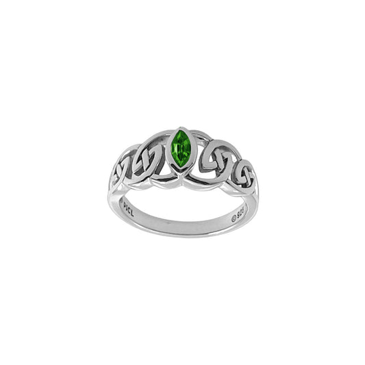 Celtic Ring With Marquise Gemstone Sterling Silver Ring TRI2615