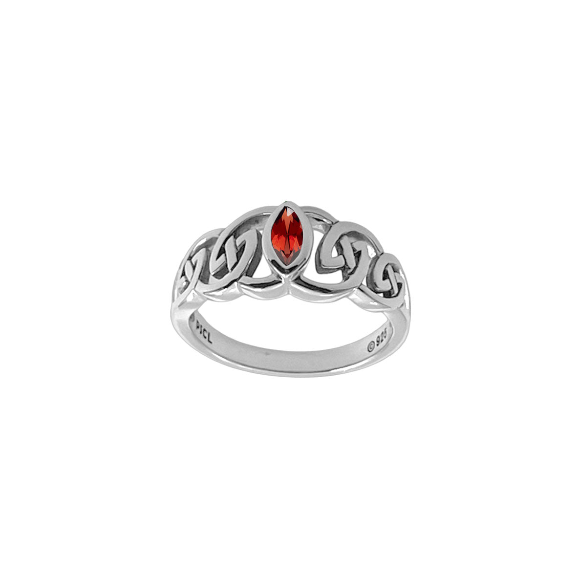 Celtic Ring With Marquise Gemstone Sterling Silver Ring TRI2615