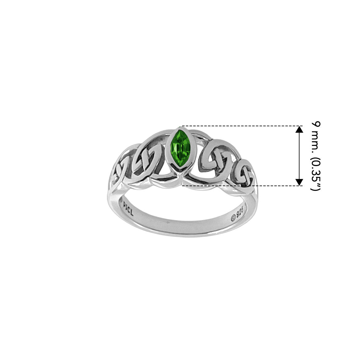 Celtic Ring With Marquise Gemstone Sterling Silver Ring TRI2615