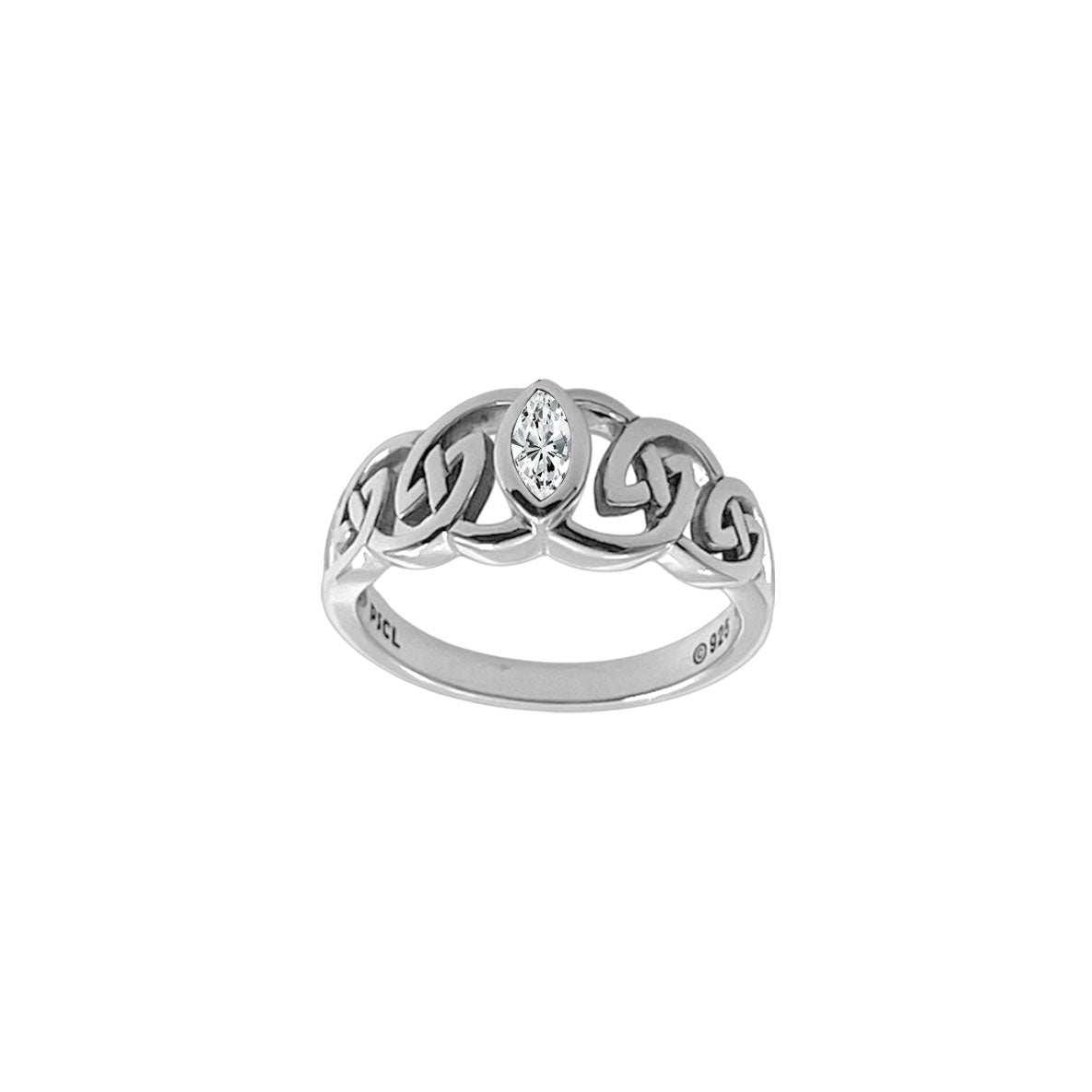 Celtic Ring With Marquise Gemstone Sterling Silver Ring TRI2615