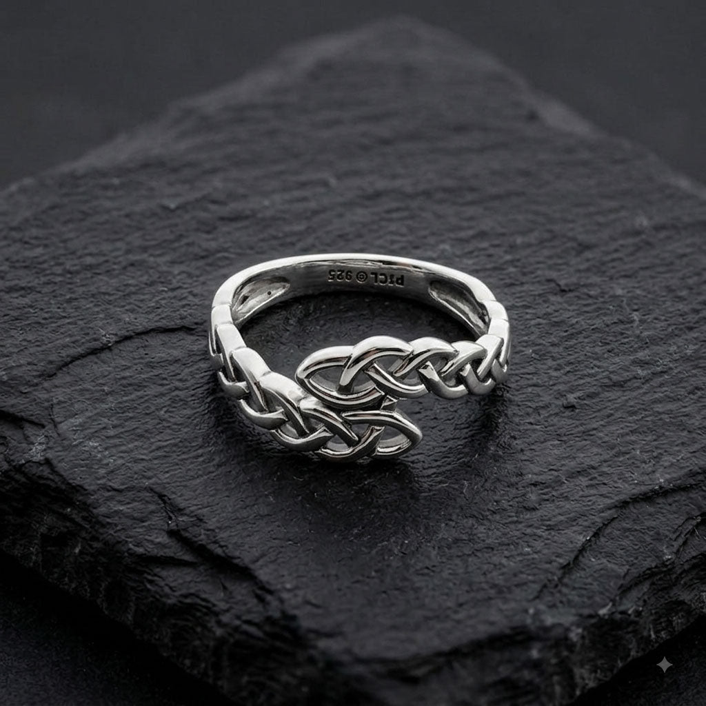 Celtic Knot Infinity Sterling Silver Band Ring TRI2617