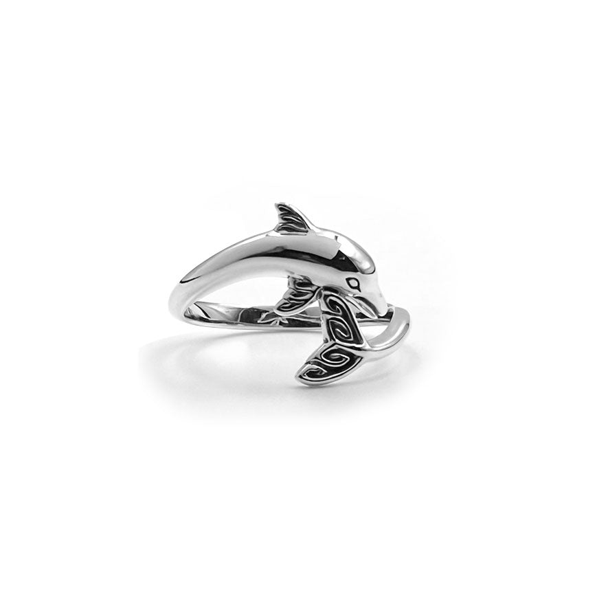 Celtic Dolphin Sterling Silver Ring TRI2620