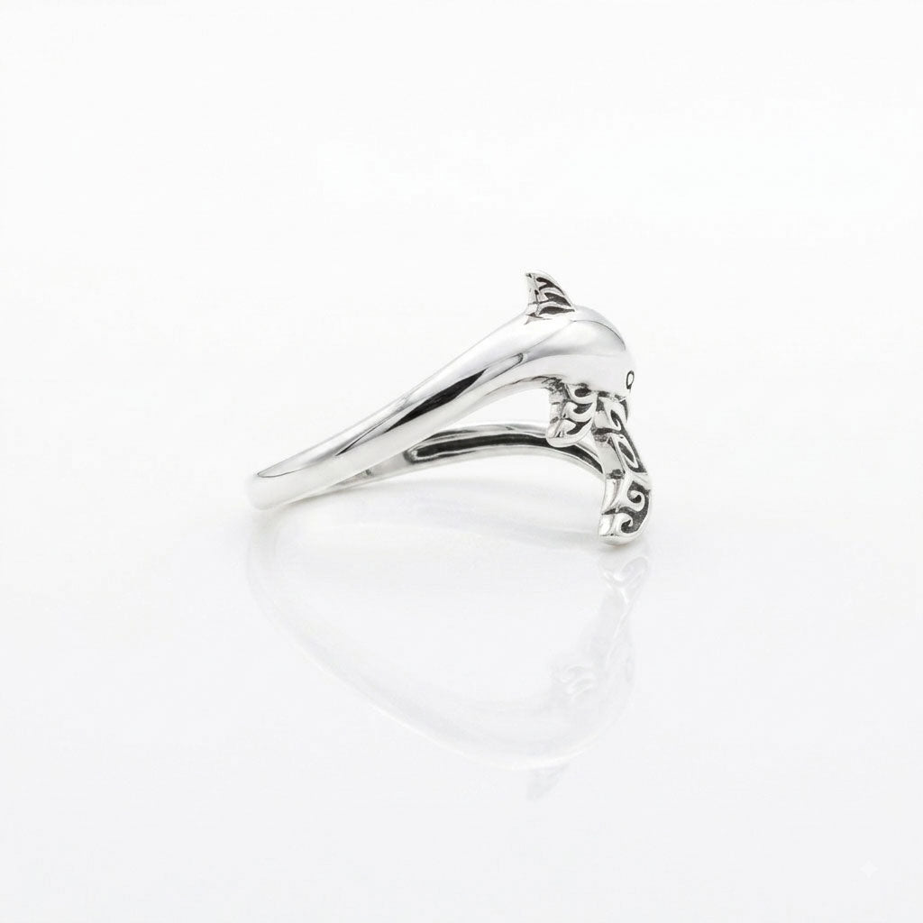 Celtic Dolphin Sterling Silver Ring TRI2620