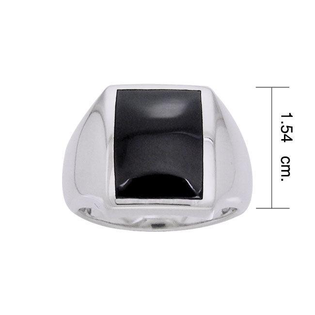 Large Rectangle Inlaid Stone Ring TRI366
