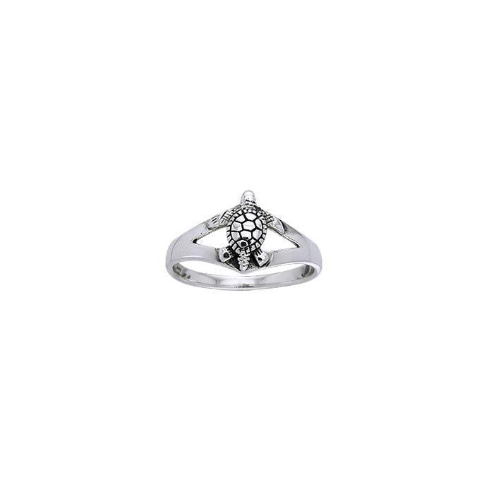 Split Turtle Silver Ring TRI393