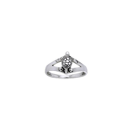 Split Turtle Silver Ring TRI393