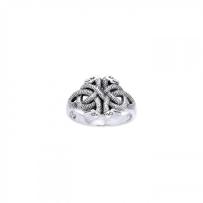 In his magnificent element ~ Celtic Knotwork Snake Sterling Silver Ring TRI565