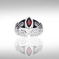 Silver Mammen Weave Ring with Gem TRI567