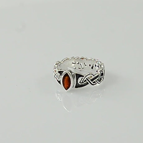 Silver Mammen Weave Ring with Gem TRI567