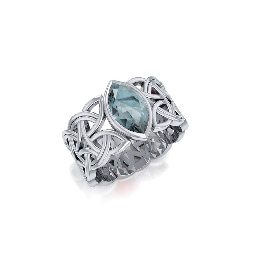Borre Sterling Silver Ring with Marquise Gemstone by Courtney Davis TRI574