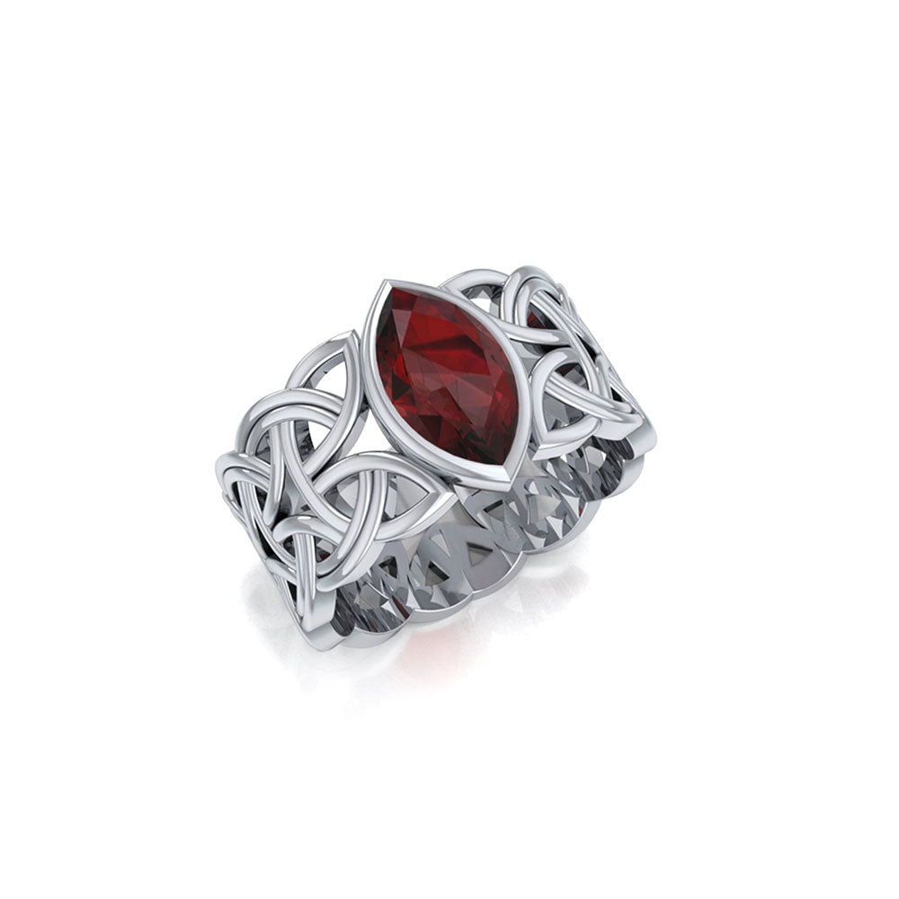 Borre Sterling Silver Ring with Marquise Gemstone by Courtney Davis TRI574